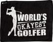 shankitgolf funny golf gift: world's okayest golfer golf bag towel with clip for improved seo logo