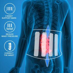 img 1 attached to Lower Back Pain Relief: Freetoo Back Brace With 4 Stays, Breathable Support & Custom Fit For Women Men - Anti-Skid Waist Belt!