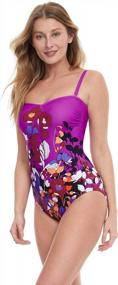 img 2 attached to Gottex Women'S Floral Art Bandeau One Piece Swimsuit With Standard Fit