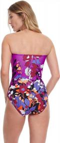 img 1 attached to Gottex Women'S Floral Art Bandeau One Piece Swimsuit With Standard Fit