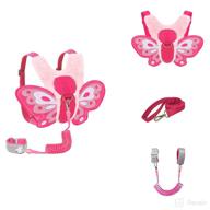 🦋 toddler kids leash plush butterfly harness wrist leashes – keep your child safe during walks (pink) логотип
