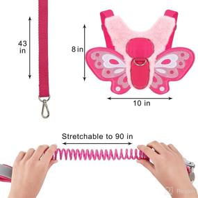 img 3 attached to 🦋 Toddler Kids Leash Plush Butterfly Harness Wrist Leashes – Keep Your Child Safe during Walks (Pink)