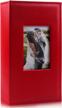 red leather 4x6 photo album with 300 pockets - perfect for weddings & anniversaries! logo