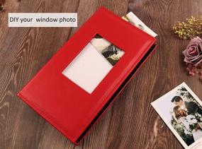 img 2 attached to Red Leather 4X6 Photo Album With 300 Pockets - Perfect For Weddings & Anniversaries!