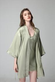 img 1 attached to Luxurious WADAYUYU 2-Piece Silk Satin Robe Set For Women - Perfect Bridesmaid & Loungewear Gift!