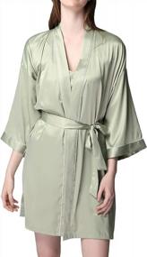 img 4 attached to Luxurious WADAYUYU 2-Piece Silk Satin Robe Set For Women - Perfect Bridesmaid & Loungewear Gift!