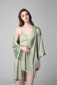 img 3 attached to Luxurious WADAYUYU 2-Piece Silk Satin Robe Set For Women - Perfect Bridesmaid & Loungewear Gift!