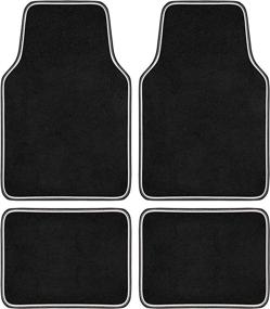 img 4 attached to 🚗 BDK Colorful Outline Design Floor Liners - 4 Piece Front & Rear Set of Auto Carpet Floor Mats for Cars, Trucks, Vans, SUVs