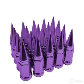 img 3 attached to 🔩 20-Piece 1/2 Inch Extended Spike Tuner Wheel Rim Lug Nuts Tire Screws (Purple) - Enhance Vehicle Refit