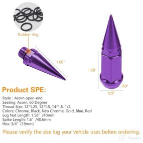 img 2 attached to 🔩 20-Piece 1/2 Inch Extended Spike Tuner Wheel Rim Lug Nuts Tire Screws (Purple) - Enhance Vehicle Refit