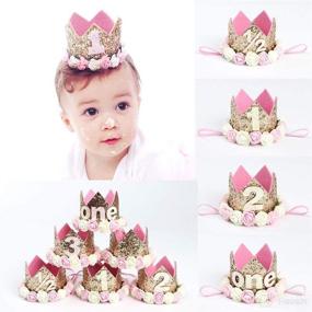 img 2 attached to VCOSTORE Baby Girl Princess Tiara Crown: Sparkling Flower Birthday Hat for Kids