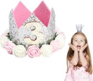 vcostore baby girl princess tiara crown: sparkling flower birthday hat for kids logo