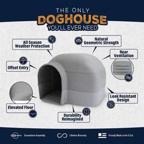 img 1 attached to 🏠 Spacious and Durable Petmate Husky Dog House for Large Dogs up to 90 lbs – Grey