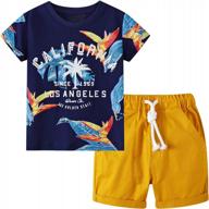 summer toddler boy outfits: cotton short sets with t-shirt and pants - 2 piece clothing set from jobakids логотип