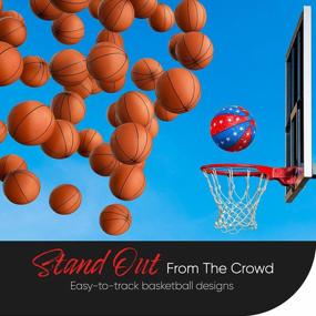 img 1 attached to High-Visibility American Flag Stars & Stripes Basketball By Millenti USA - Outdoor-Indoor Design For Easy Tracking, Patriotic US Basketball Size 29.5 In Red, White & Blue (BB0407RWB)