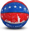 high-visibility american flag stars & stripes basketball by millenti usa - outdoor-indoor design for easy tracking, patriotic us basketball size 29.5 in red, white & blue (bb0407rwb) logo
