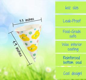 img 2 attached to Snow Cone Cups 110 Pcs 6Oz Size Disposable Paper Leak Proof Wax Coating For Shaved Ice