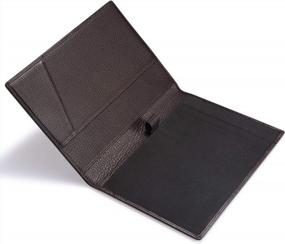 img 2 attached to Stylish Leather Junior Padfolio For Professionals: Italian Calfskin Notebook Folder With Pen Loop In Pebbled Coffee Color