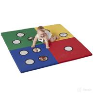 🧩 ecr4kids softzone 123 look at me counting activity play mat - colorful soft toddler tummy time foam mat with sensory shatter-proof mirrors and foldable design (assorted colors) logo
