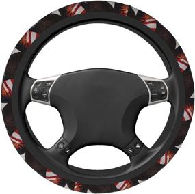 img 2 attached to 🦅 Auto Steering Wheel Cover Protector, Durable and Anti-Slip, Universal Fit 15 inch - Bald Eagle American Flag Design