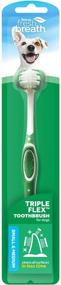 img 4 attached to TropiClean Fresh Breath Triple Flex Toothbrush For Small And Medium Canine Breeds -