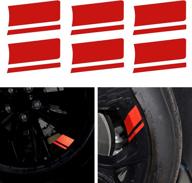 tomall 6pcs wheel rim stripe reflective stickers for car vinyl reflective safety decoration stripe universal rim decals for bumper fender accessories (red) logo