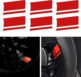 img 4 attached to TOMALL 6Pcs Wheel Rim Stripe Reflective Stickers For Car Vinyl Reflective Safety Decoration Stripe Universal Rim Decals For Bumper Fender Accessories (Red)