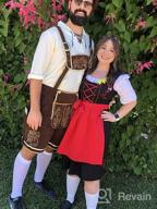 img 1 attached to Oktoberfest Costume For Women: German Bavarian Beer Girl Dirndl Dress - 3-Piece Set By JASAMBAC review by Michael Cox