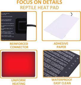 img 3 attached to 🦎 Aiicioo Reptile Heat Mat - 2Pack Under Tank Heater for Bearded Dragon Lizard - 24 Watt Reptile Heat Pad