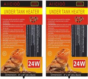 img 4 attached to 🦎 Aiicioo Reptile Heat Mat - 2Pack Under Tank Heater for Bearded Dragon Lizard - 24 Watt Reptile Heat Pad