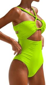 img 2 attached to Ioiom Swimsuits Waisted Bathing Monokini Women's Clothing ~ Swimsuits & Cover Ups