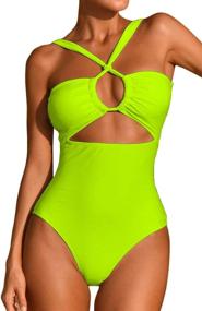 img 4 attached to Ioiom Swimsuits Waisted Bathing Monokini Women's Clothing ~ Swimsuits & Cover Ups
