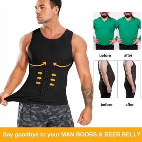 img 2 attached to Get A Slimmer Look With TAILONG Men'S Compression Body Shaper Vest