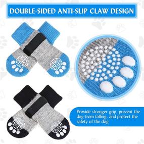 img 1 attached to 🐾 EXPAWLORER Double-Sided Anti-Slip Dog Socks with Adjustable Straps - Set of 4 Breathable Pet Paw Protectors for Indoor Hardwood Floors, Enhanced Traction Control, Ideal for Small Dogs