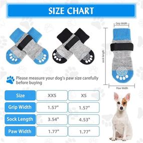 img 3 attached to 🐾 EXPAWLORER Double-Sided Anti-Slip Dog Socks with Adjustable Straps - Set of 4 Breathable Pet Paw Protectors for Indoor Hardwood Floors, Enhanced Traction Control, Ideal for Small Dogs