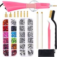 rhinestone applicator with various tweezers for precise rhinestone placement logo