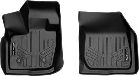 img 4 attached to Custom Fit 1st Row Floor Mats Set - Black - for 2017-2020 Ford Fusion & Lincoln MKZ - SMARTLINER