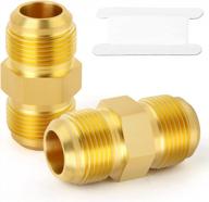 1/2" flare x 1/2" flare male pipe fittings - gasher 2pcs metals brass tube half-union. logo