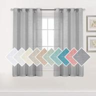 h.versailtex gray linen sheer curtains - 52" w x 63" l silver grommet window treatment for living room, villa/hall/parlor logo