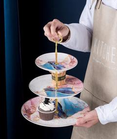 img 2 attached to Jusalpha'S Rainbow Galaxy 3-Tier Cake Stand - Perfect For Tea Parties And Pastry Serving In Style!
