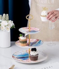 img 1 attached to Jusalpha'S Rainbow Galaxy 3-Tier Cake Stand - Perfect For Tea Parties And Pastry Serving In Style!