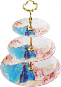 img 4 attached to Jusalpha'S Rainbow Galaxy 3-Tier Cake Stand - Perfect For Tea Parties And Pastry Serving In Style!