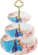 jusalpha's rainbow galaxy 3-tier cake stand - perfect for tea parties and pastry serving in style! logo