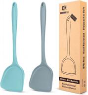 set of 2 heat resistant silicone wok spatulas for non-stick cooking, ideal for frying, flipping, and turning in the kitchen логотип