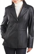 bgsd women crystal lambskin leather blazer - regular, plus & petite sizes logo