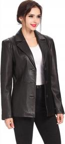 img 1 attached to BGSD Women Crystal Lambskin Leather Blazer - Regular, Plus & Petite Sizes