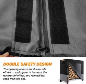 img 3 attached to 4Ft 600D Firewood Rack Cover - Waterproof, Windproof & UV Resistant For Outdoor Storage In All Seasons!