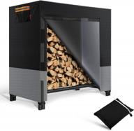 4ft 600d firewood rack cover - waterproof, windproof & uv resistant for outdoor storage in all seasons! logo