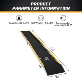 img 2 attached to Ruedamann 6' Folding Aluminum Loading Ramp – 600 lb Capacity, Portable ATV UTV & Truck Ramp with Non-Slip Surface