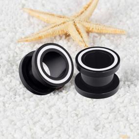 img 1 attached to Stylish Qmcandy Ear Tunnels: 8/12Pcs 8G-1 Inch Stainless Steel Single Row CZ Gem Screw Fit Piercing